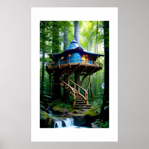 Forest Treehouse Poster