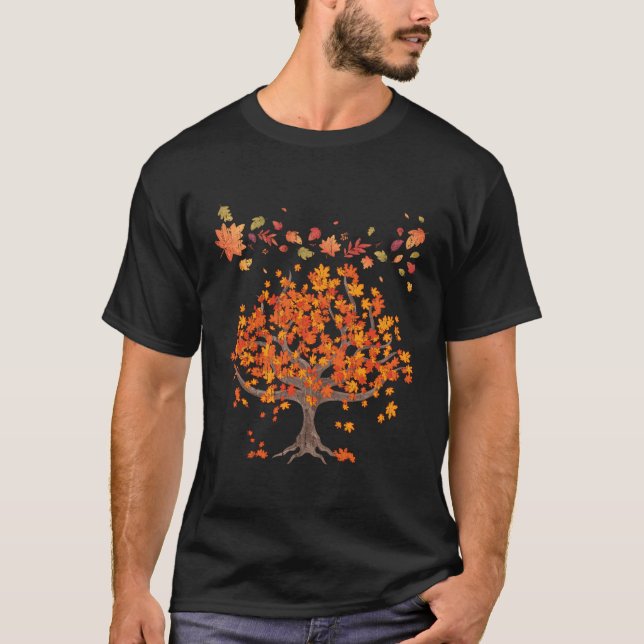 Forest Trees Autumn Leaves Nature Fall T-Shirt (Front)