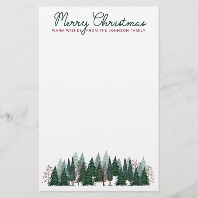 Forest Trees | Christmas Holiday | Stationary Stationery (Front)