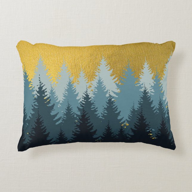 Forest Trees Golden Landscape   Decorative Cushion (Front)