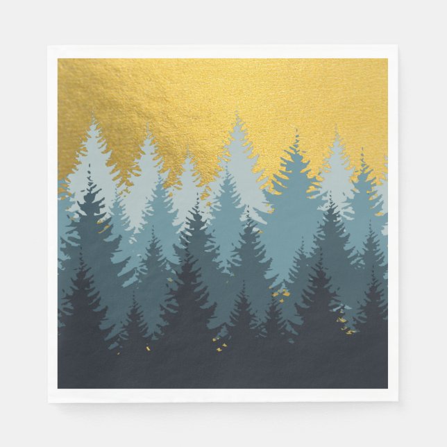 Forest Trees Golden Landscape   Napkin (Front)