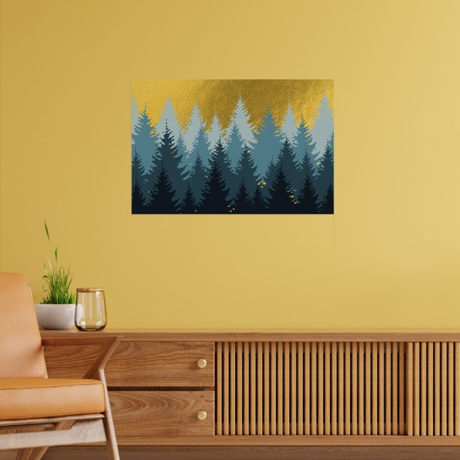 Forest Trees Golden Landscape  Poster (Living Room 2)