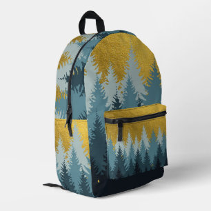 Forest Trees Golden Landscape Printed Backpack