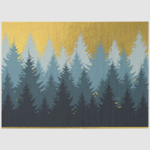 Forest Trees Golden Landscape Tissue Paper
