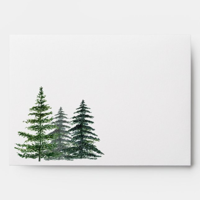 Forest Trees Liner Envelopes Return Address (Front)