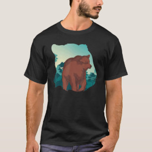 Forest Trees Nature Animal Outdoor Grizzly Bear T-Shirt