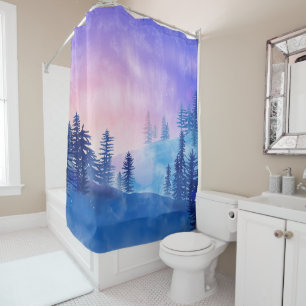 Forest Trees Outdoor Landscape Sunset Nature Shower Curtain
