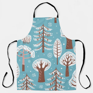 Forest, trees. Seamless background. Winter Apron