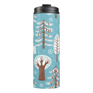 Forest, trees. Seamless background. Winter Thermal Tumbler