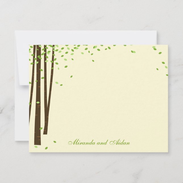 Forest Trees Thank You Cards cards - Green - (Front)