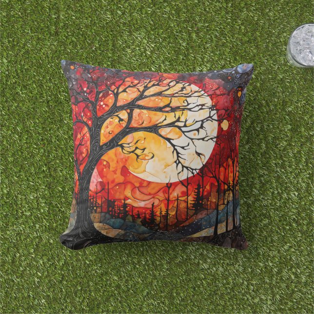 Forest trees under Full Moon Cushion (Grass)