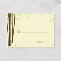 Forest Trees Wedding Flat Place Cards
