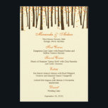 Forest Trees Wedding Menu Card - Orange -<br><div class="desc">This unique and whimsical Forest Trees wedding collection by berryberrysweet.com is the perfect choice for celebrating your magical day. More colours and matching collection available at berryberrysweet.com.

View the complete Forest Trees Collection (available in green and orange)</div>