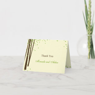 Forest Trees Wedding Thank You Card - Green