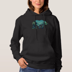 Forest Trees Wildlife Animal Nature Grizzly Bear Hoodie