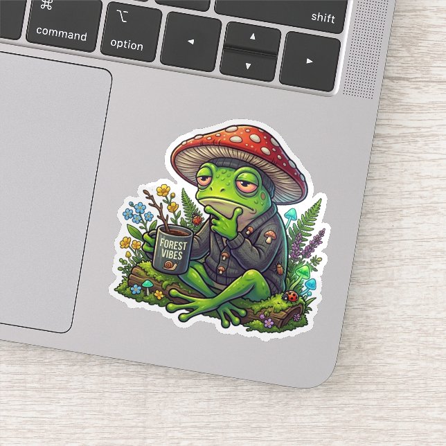"Forest Vibes Frog Sticker" (Detail)