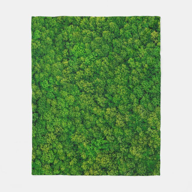 Forest view from above, aerial top view with copy  fleece blanket (Front)