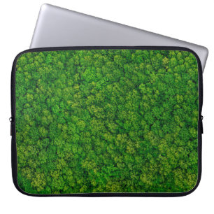 Forest view from above, aerial top view with copy  laptop sleeve