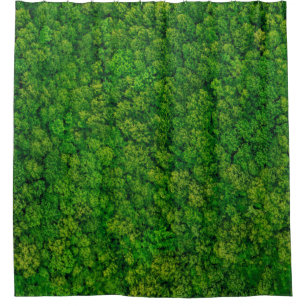 Forest view from above, aerial top view with copy  shower curtain