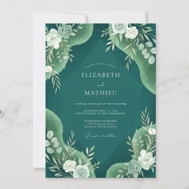 Forest Vine Painted Wedding Invitation (Front)