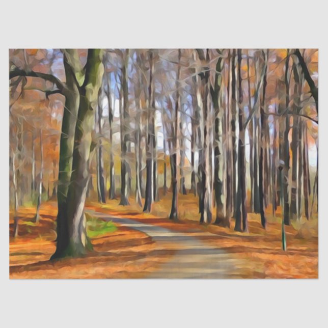 Forest Watercolor Decoupage Tissue Paper (Front)