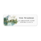 Forest Watercolor Mountain Lake Return Address