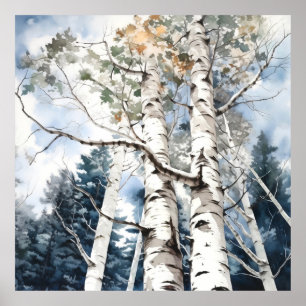 Forest Watercolor Painting Art Print 