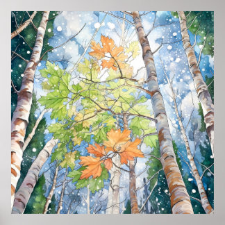 Forest Watercolor Painting Art Print 