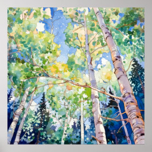 Forest Watercolor Painting Art Print 