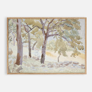 Forest watercolor vintage  poster