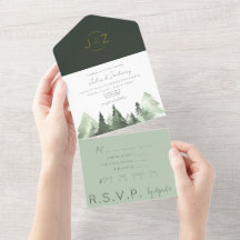 Forest Watercolor Wedding Invitation