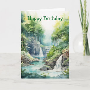 Forest Waterfall Card
