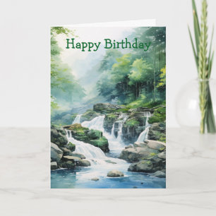 Forest Waterfall Card
