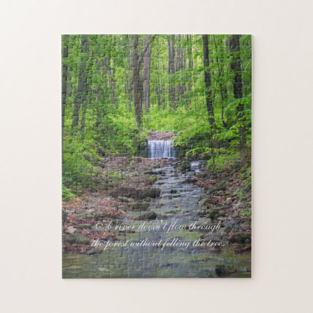 Forest waterfall  jigsaw puzzle (Vertical)