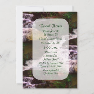 Forest Waterfall Painting Bridal Shower  Invitation