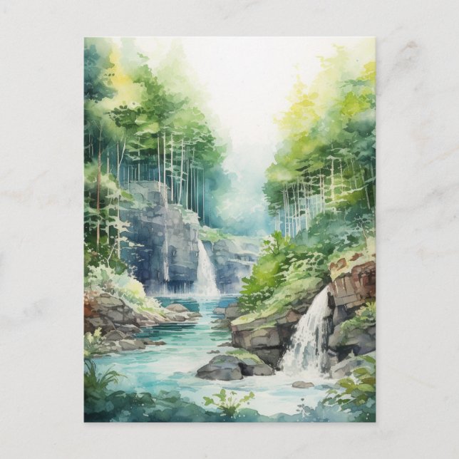 Forest Waterfall Postcard (Front)