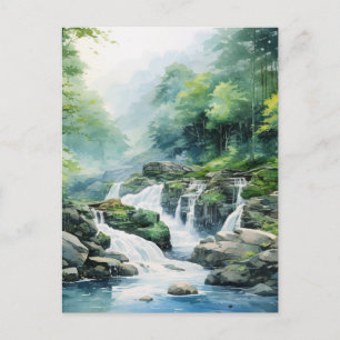 Forest Waterfall Postcard