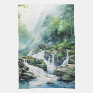 Forest Waterfall Tea Towel