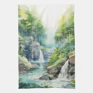 Forest Waterfall Tea Towel