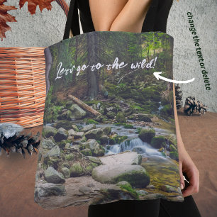 Forest waterfall tote bag