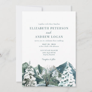 Forest Wedding   Rustic Mountains  Invitation