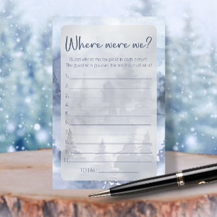 Forest Where were we bridal shower game