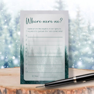 Forest Where were we bridal shower game