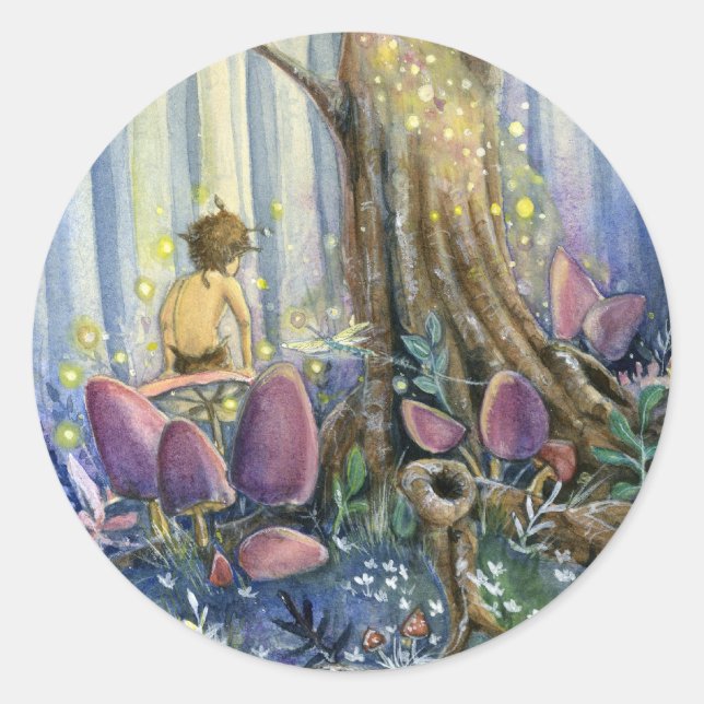 Forest Whisperings Classic Round Sticker (Front)