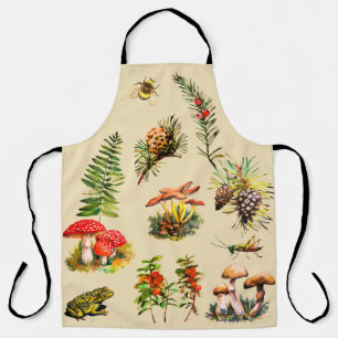 Forest, wild mushrooms apron