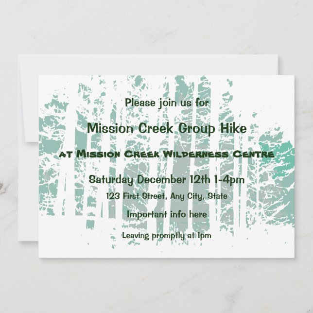 Forest Wilderness Outdoor Park Group Hike Event Invitation (Front)