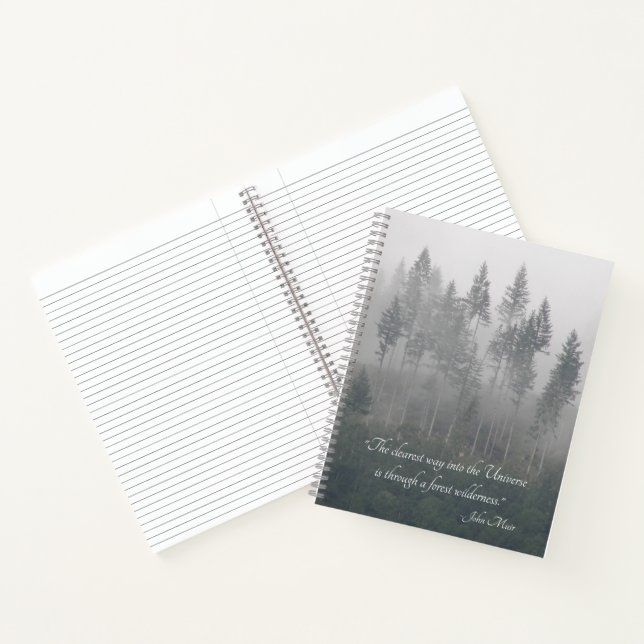 Forest Wilderness Photo with John Muir Quote Notebook (Inside)