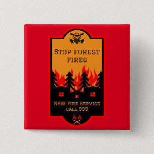 Forest Wildfire Prevention 15 Cm Square Badge
