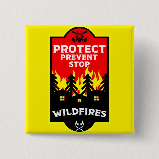 Forest Wildfire Prevention 15 Cm Square Badge (Front)