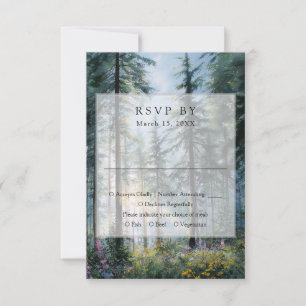 Forest Wildflowers Floral Rustic Wedding RSVP Card